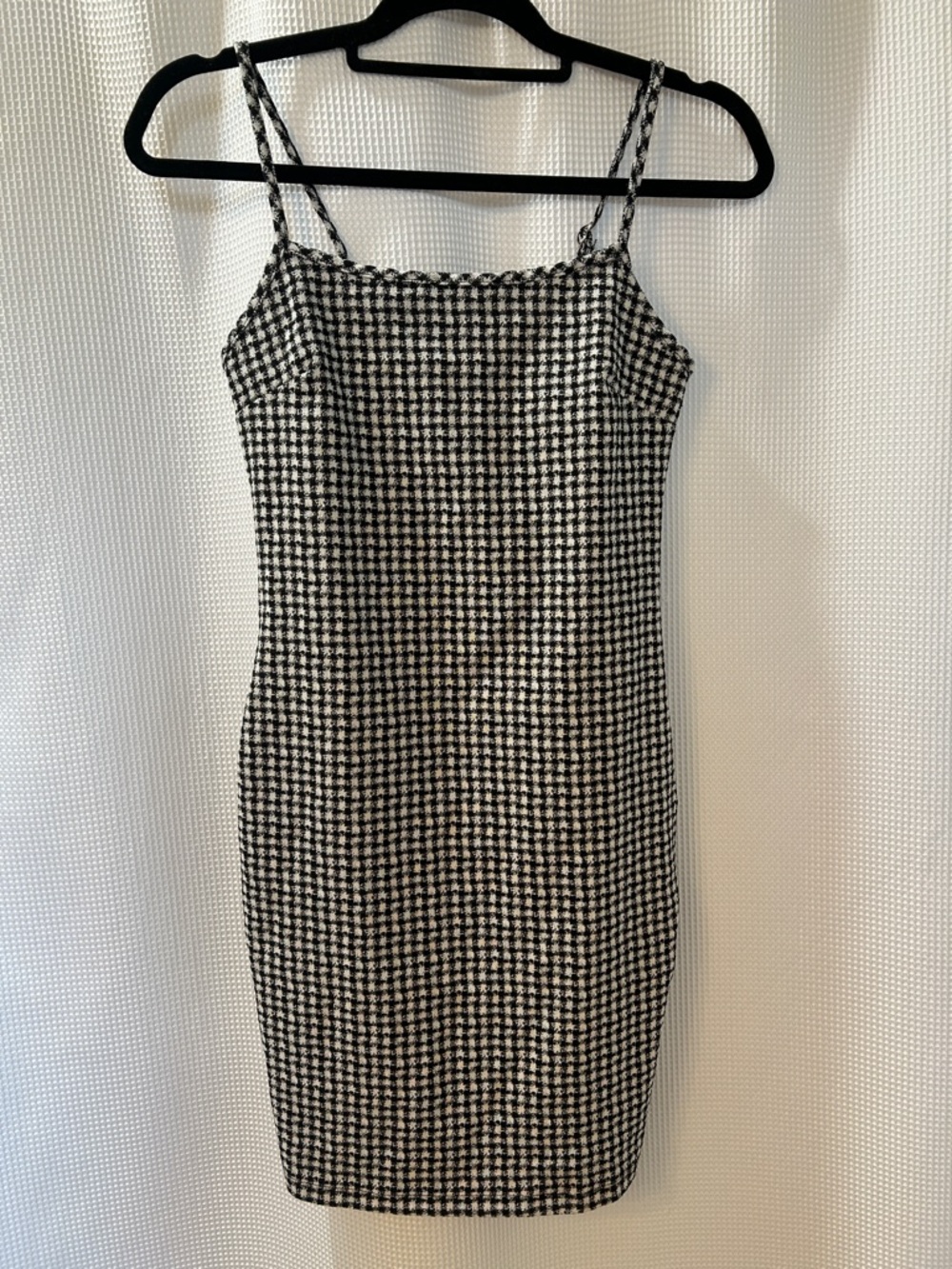Haute Monde Black and White Houndstooth Mini Slip Dress Women’s S